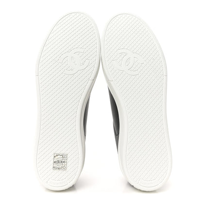 Chanel Calfskin CC Uniform Womens Sneakers 36.5 Black 6 of 9