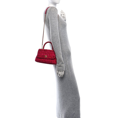 Chanel Tweed Mini Coco Handle Flap Fuchsia 2 of 10