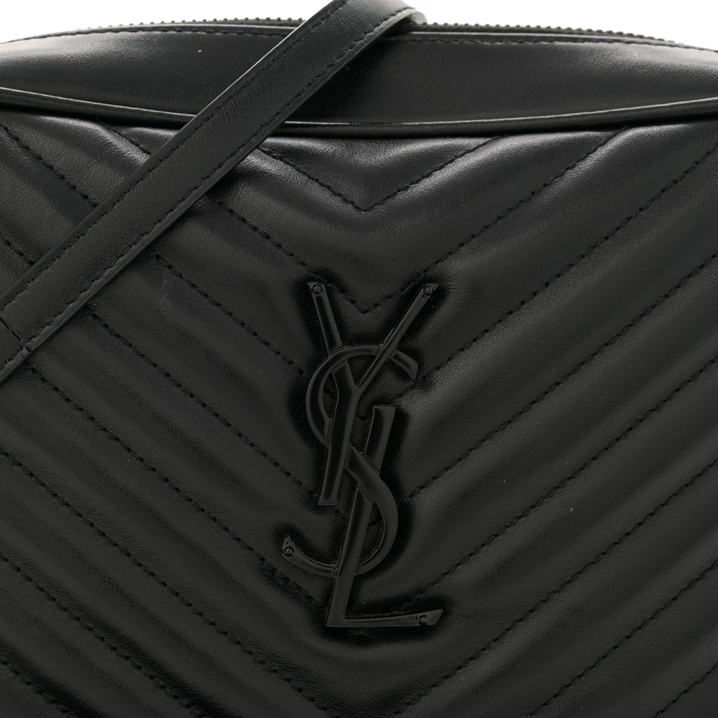 Calfskin Matelasse Monogram Monochrome Lou Camera Bag Black