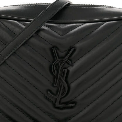Saint Laurent Calfskin Matelasse Monogram Monochrome Lou Camera Bag Black 8 of 13