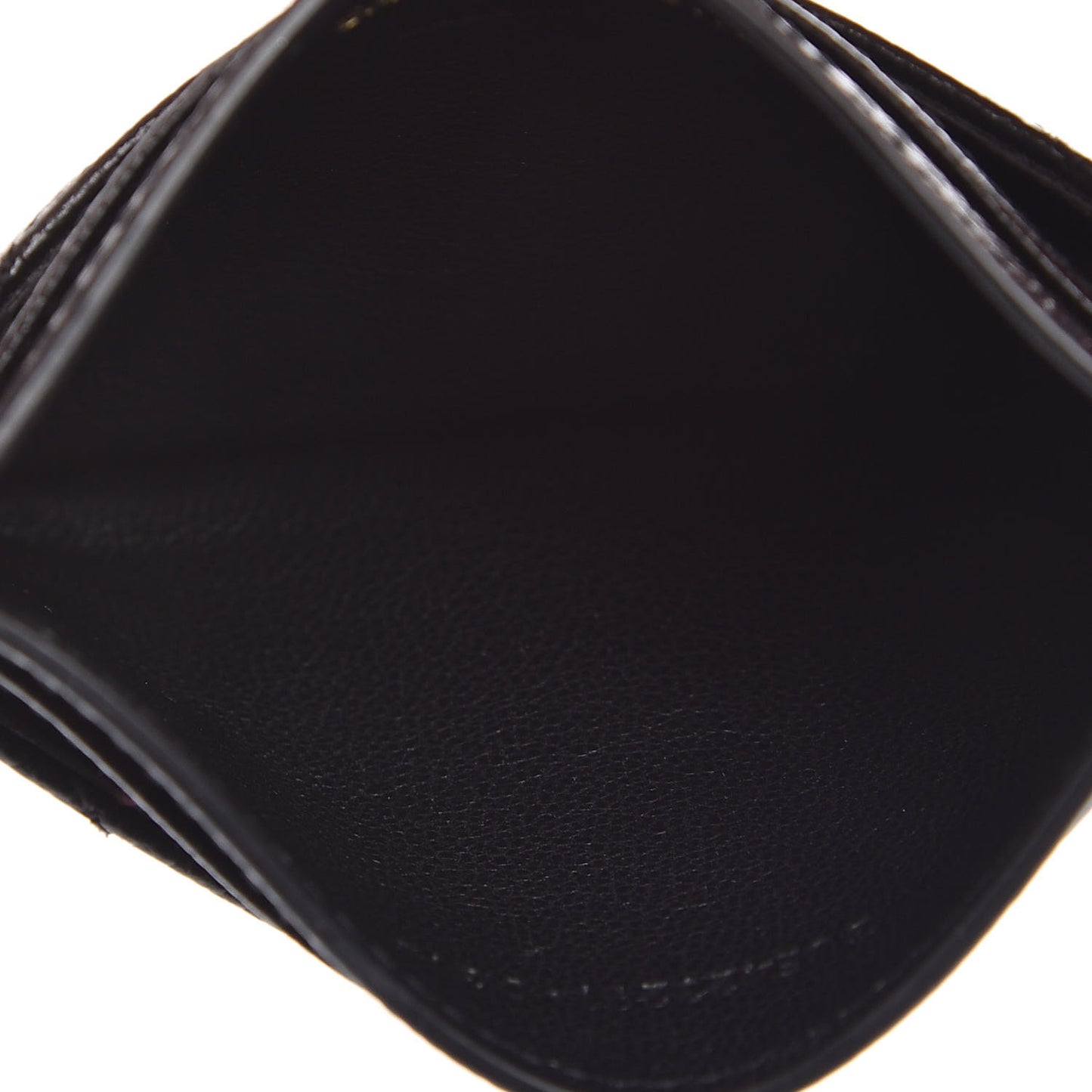 Grain De Poudre Matelasse Chevron Monogram Credit Card Case Black