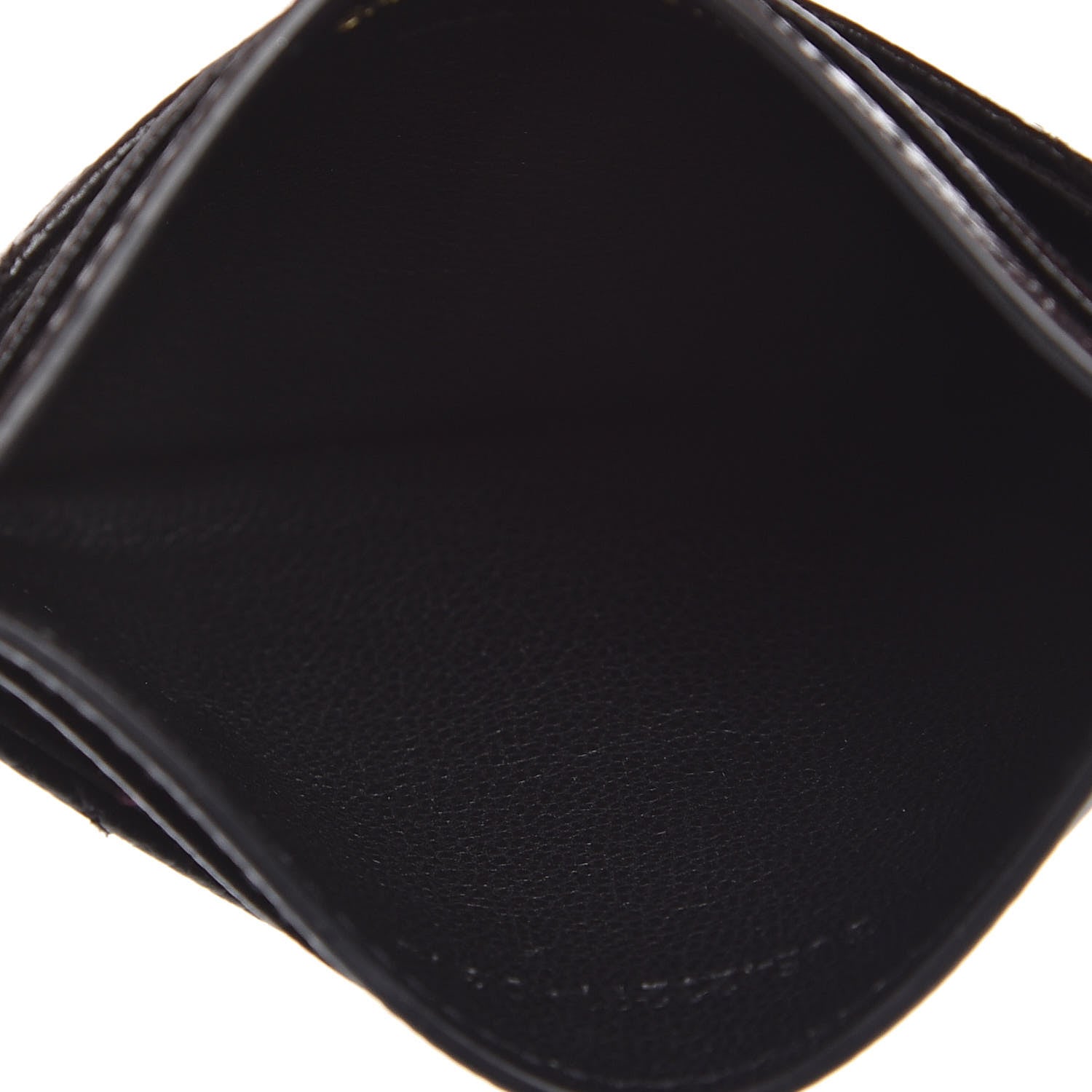 Saint Laurent Grain De Poudre Matelasse Chevron Monogram Credit Card Case Black 5 of 8
