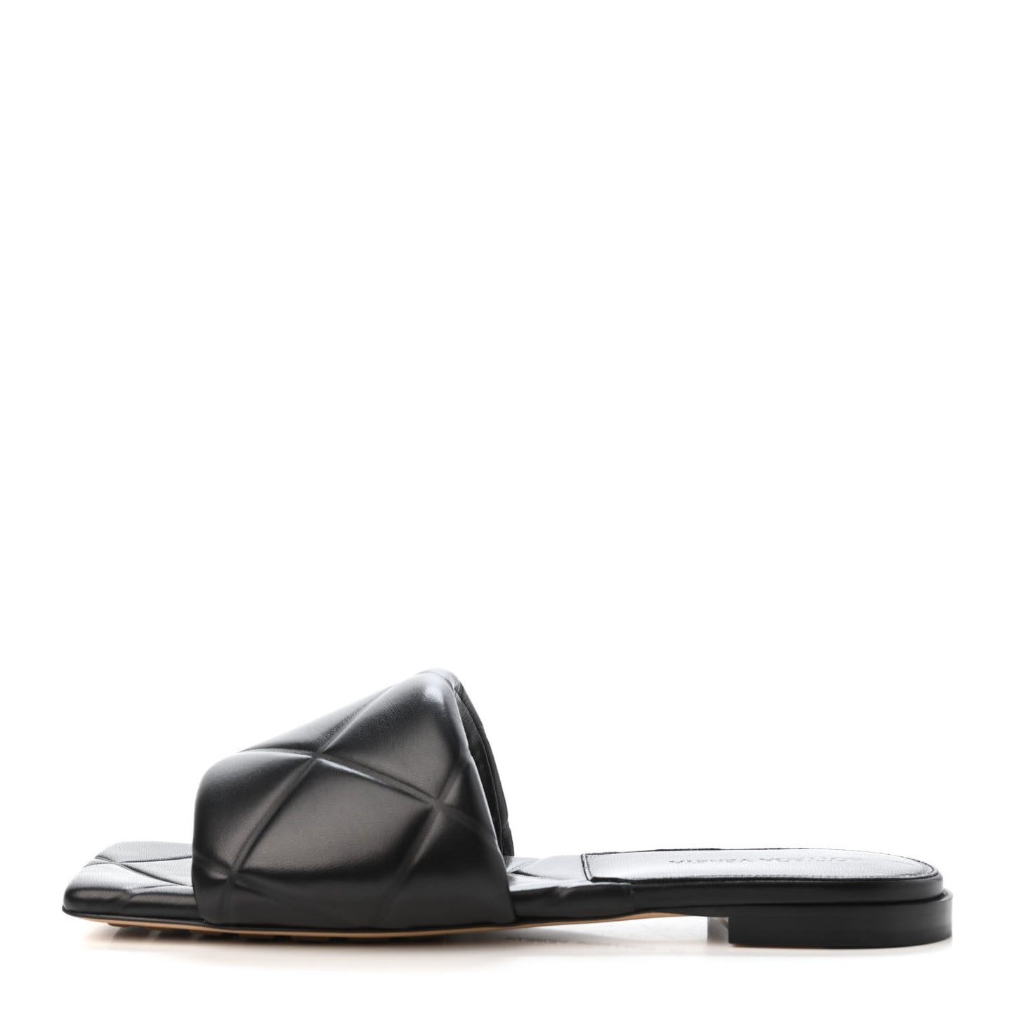 Nappa Quilted Rubber Lido Flat Sandals 39 Black