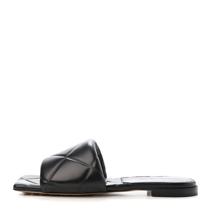 Bottega Veneta Nappa Quilted Rubber Lido Flat Sandals 39 Black 1 of 4