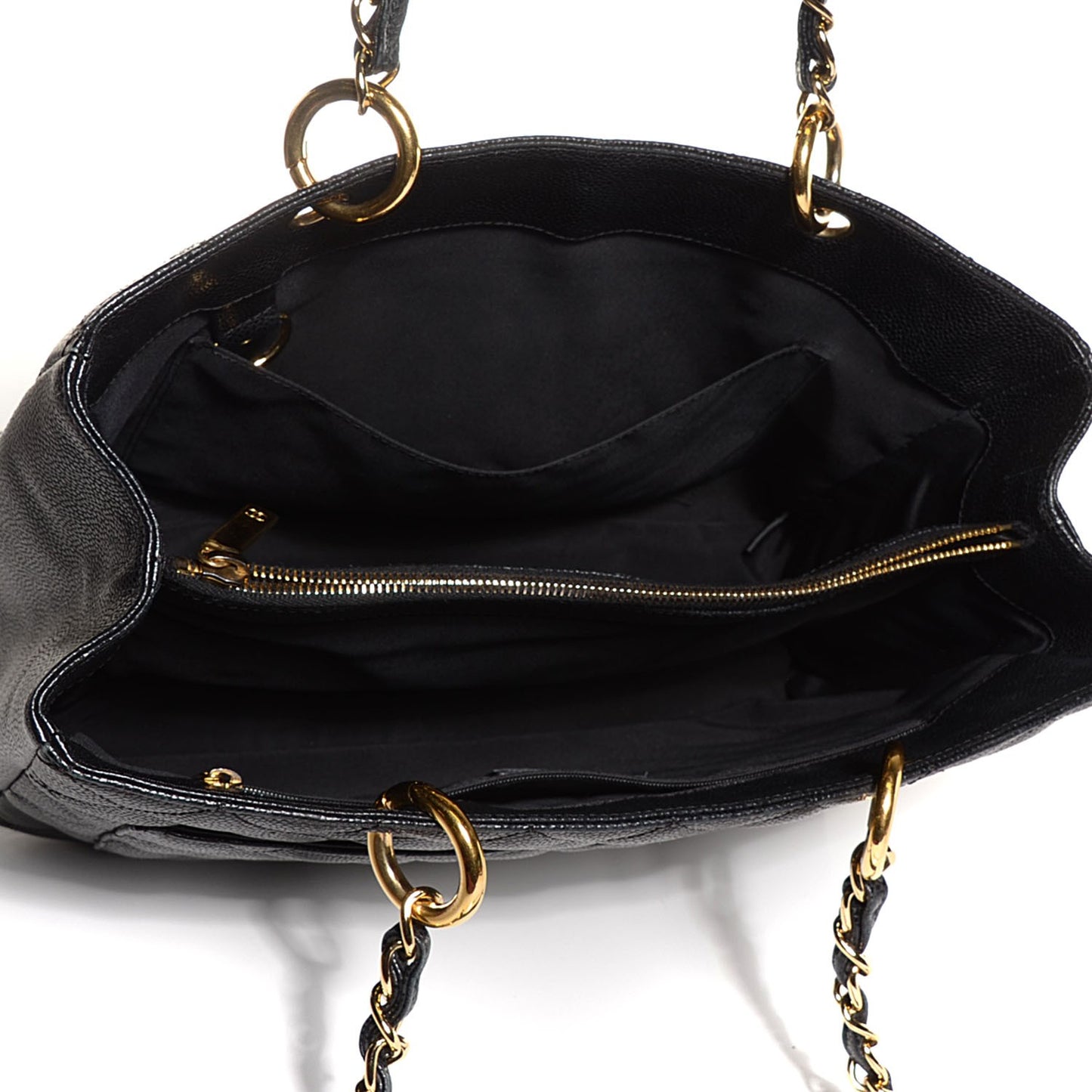 Caviar Quilted Grand Shopping Tote GST Black