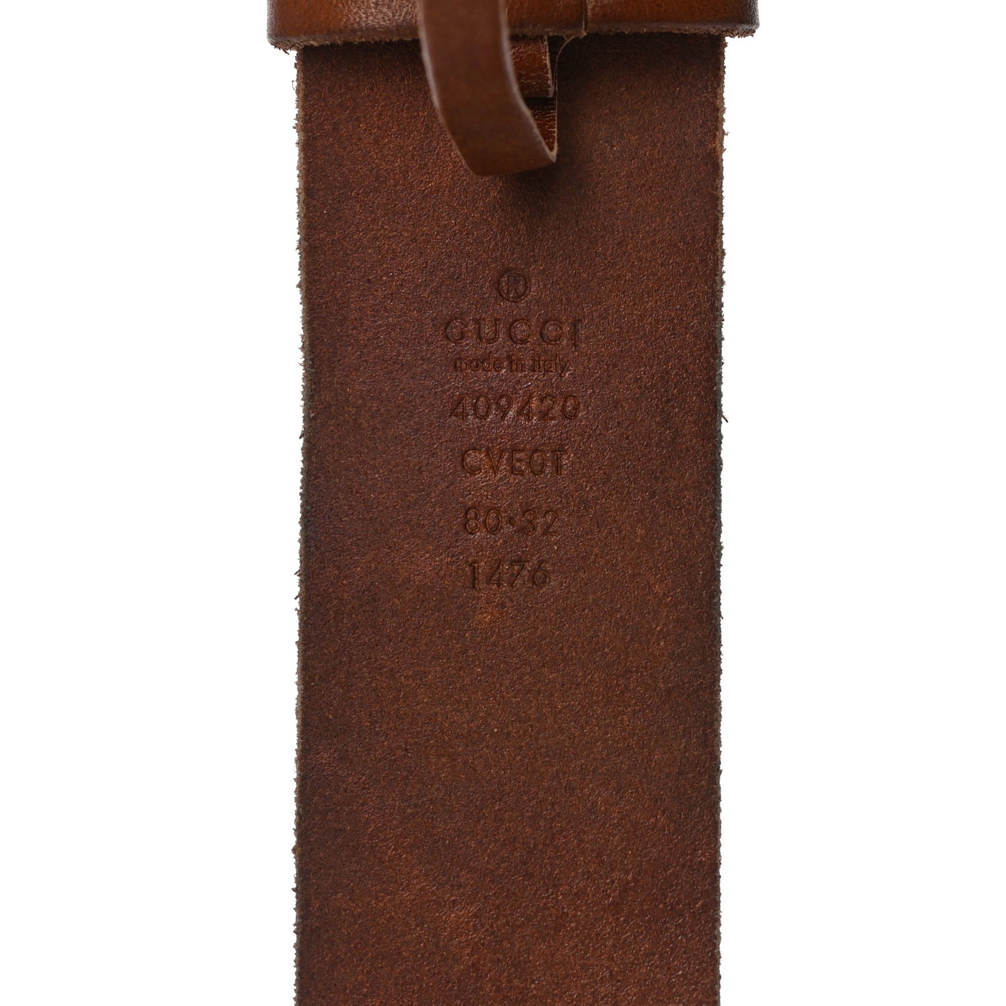 Calfskin Brass Feline Buckle Belt 80 32 Brown
