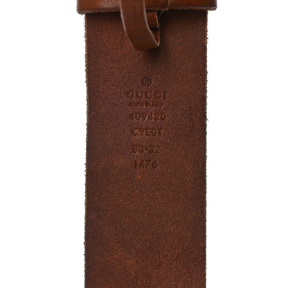 Gucci Calfskin Brass Feline Buckle Belt 80 32 Brown 4 of 11