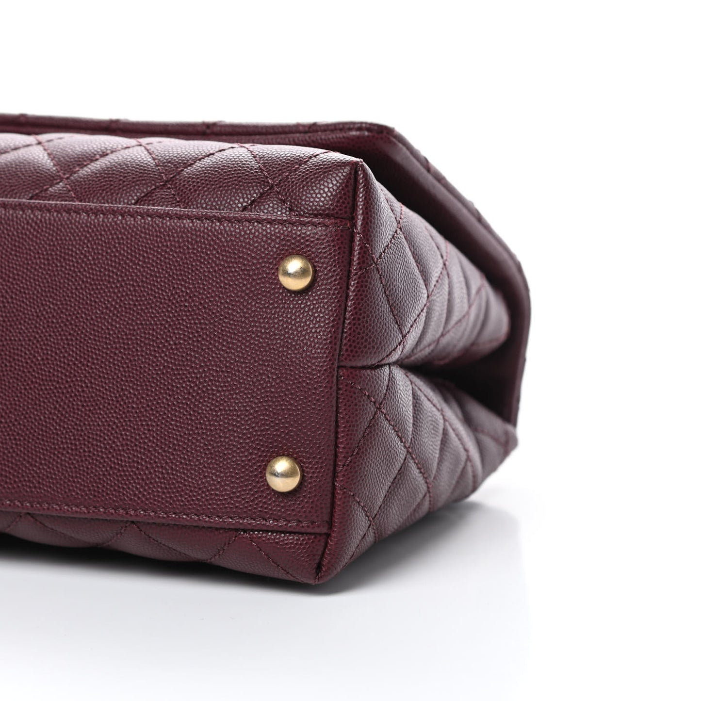 Caviar Lizard Embossed Quilted Small Coco Handle Flap Burgundy