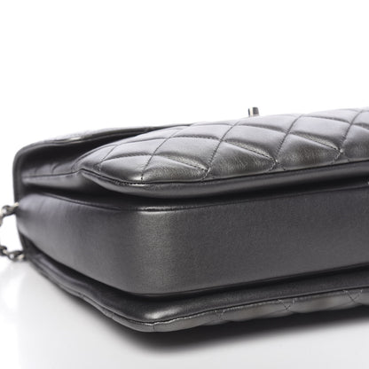 Chanel Metallic Calfskin Quilted Large Trendy CC Flap Dual Handle Bag Dark Silver 8 of 11
