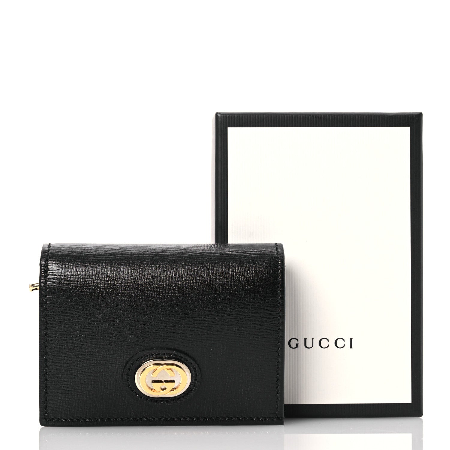 Gucci Azalea Calfskin Marina Card Case Black 7 of 7