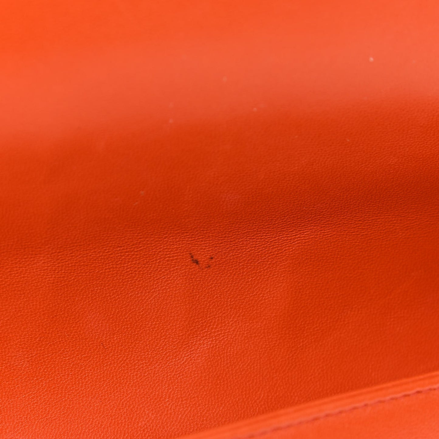 Lambskin Quilted CC Chocolate Bar Flap Orange