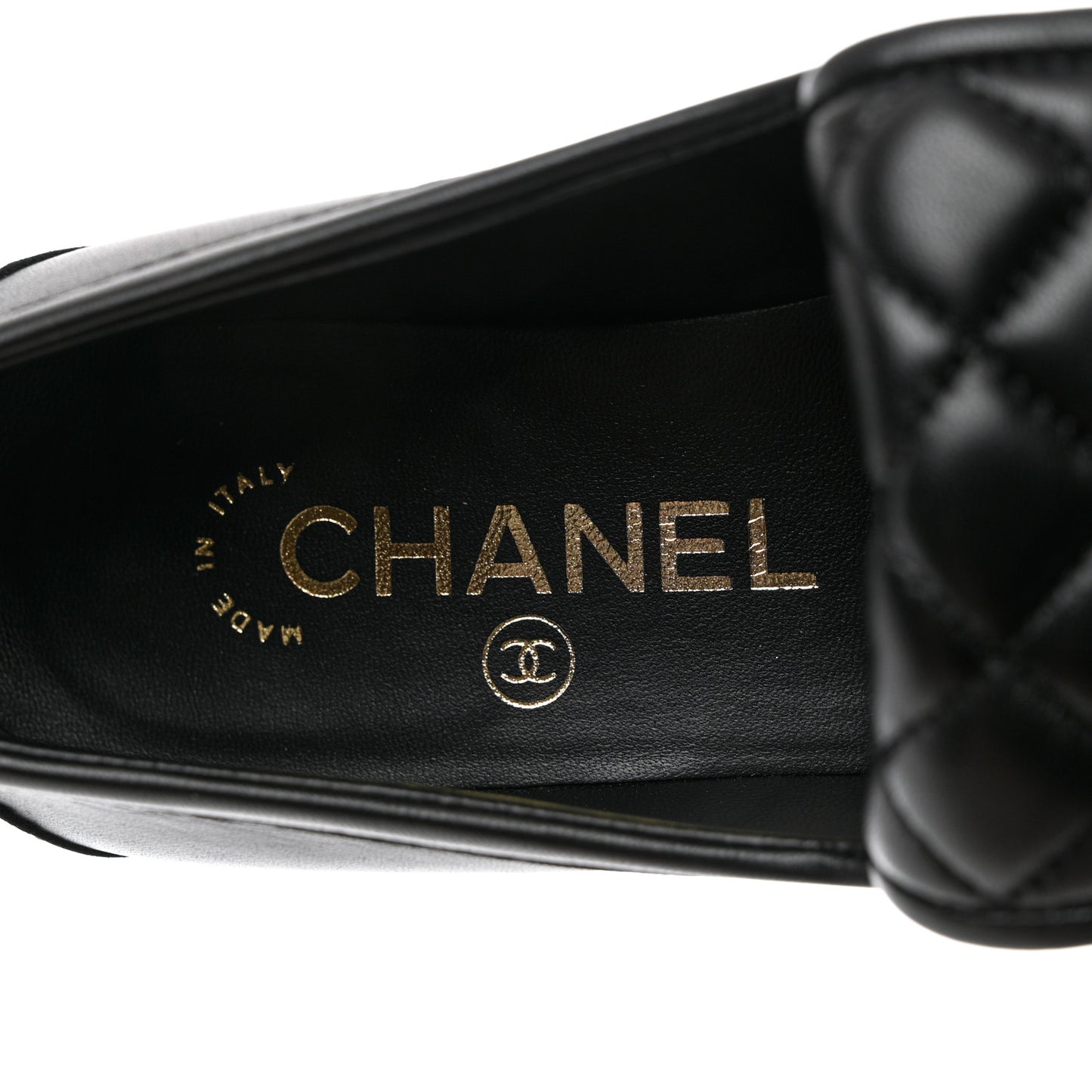 Lambskin Quilted CC Turnlock Loafers 36.5 Black
