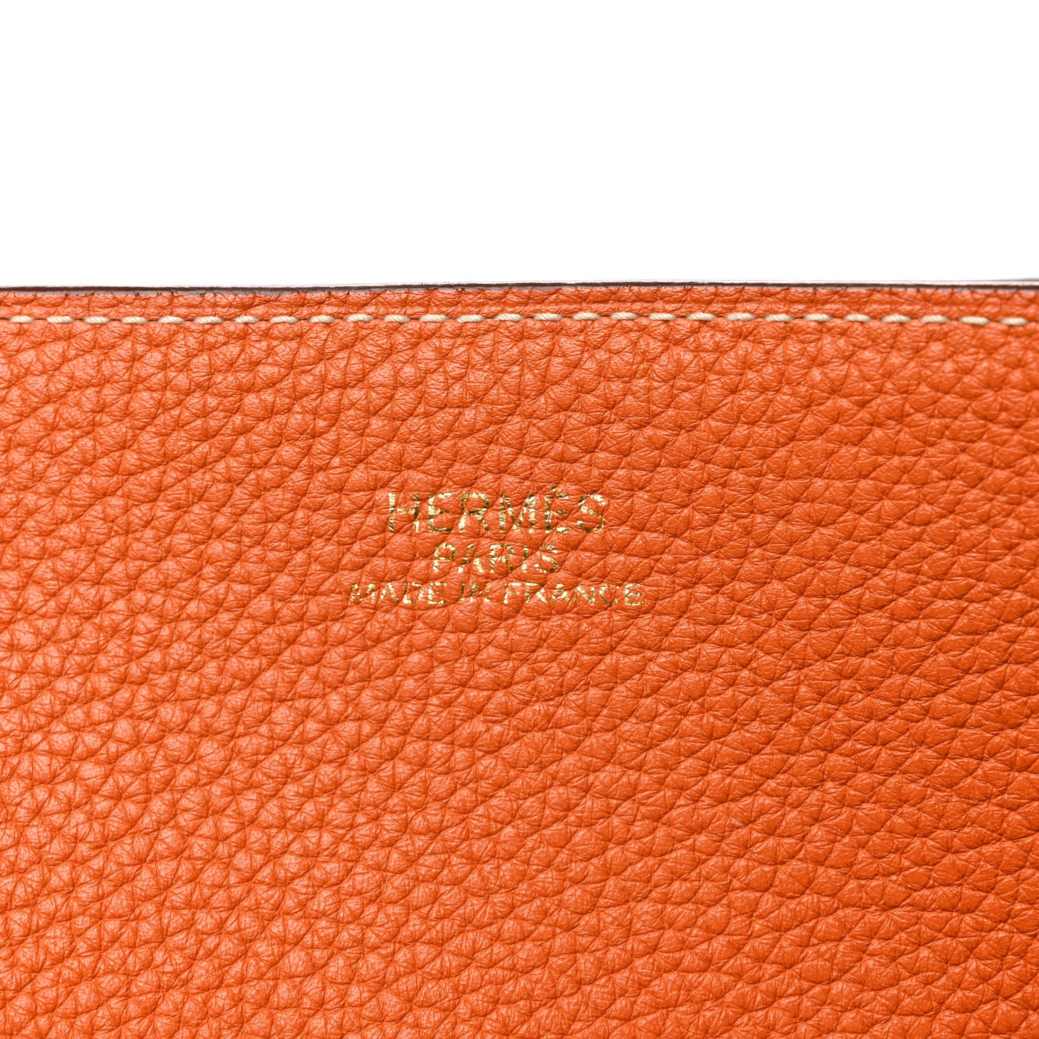 Hermes Taurillon Clemence Double Sens 45 Reversible Tote Orange Gold 9 of 17