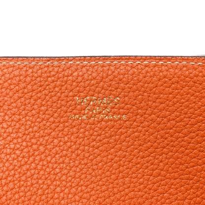 Hermes Taurillon Clemence Double Sens 45 Reversible Tote Orange Gold 9 of 17