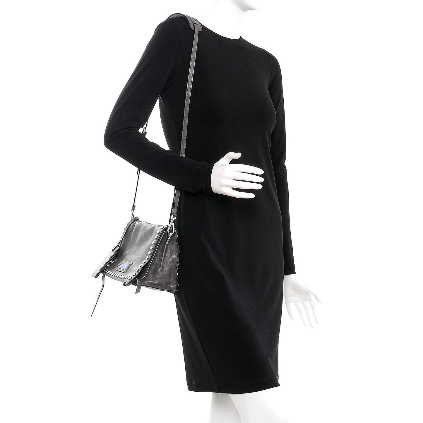 Glace Calf Studded Etiquette Flap Marmo Astrale