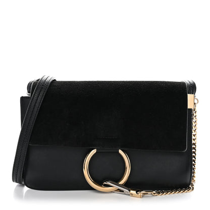 Chloe Suede Calfskin Small Faye Shoulder Bag Black 1 of 11