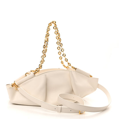Loewe Shiny Nappa Calfskin Small Paseo Bag With Chain Soft White 3 of 9