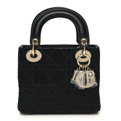 Christian Dior Lambskin Beaded Mini Lady Dior Black 1 of 11