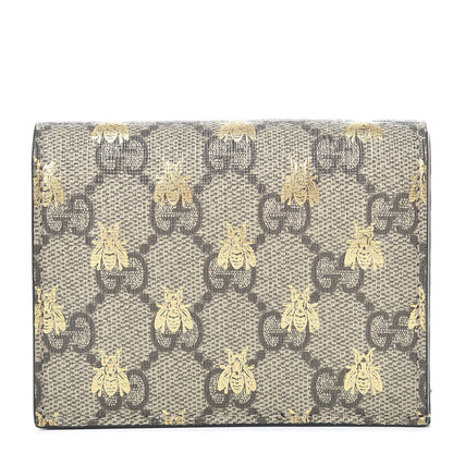 Gucci GG Supreme Monogram Bee Print Card Case 1 of 7
