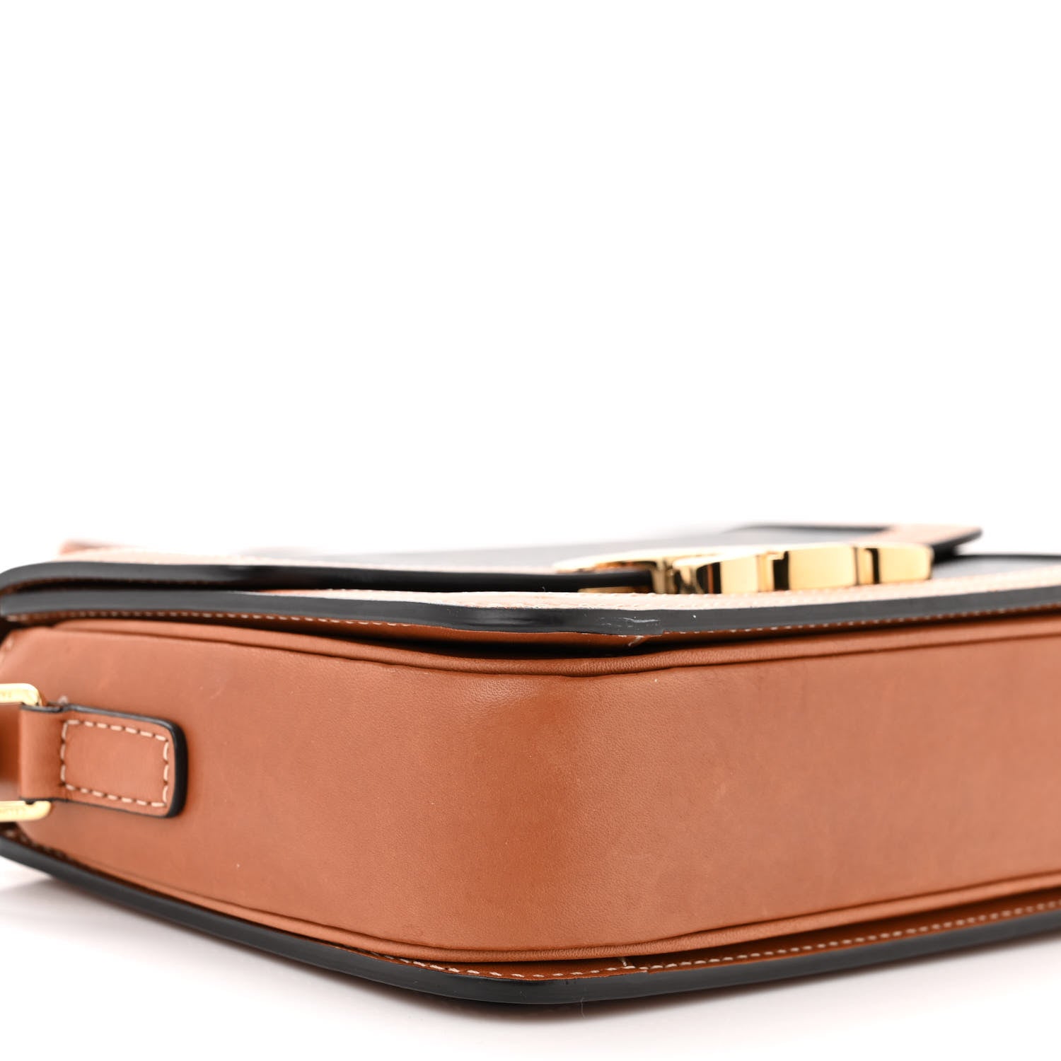 Celine Calfskin Triomphe Canvas Teen Triomphe Bag Tan 10 of 13