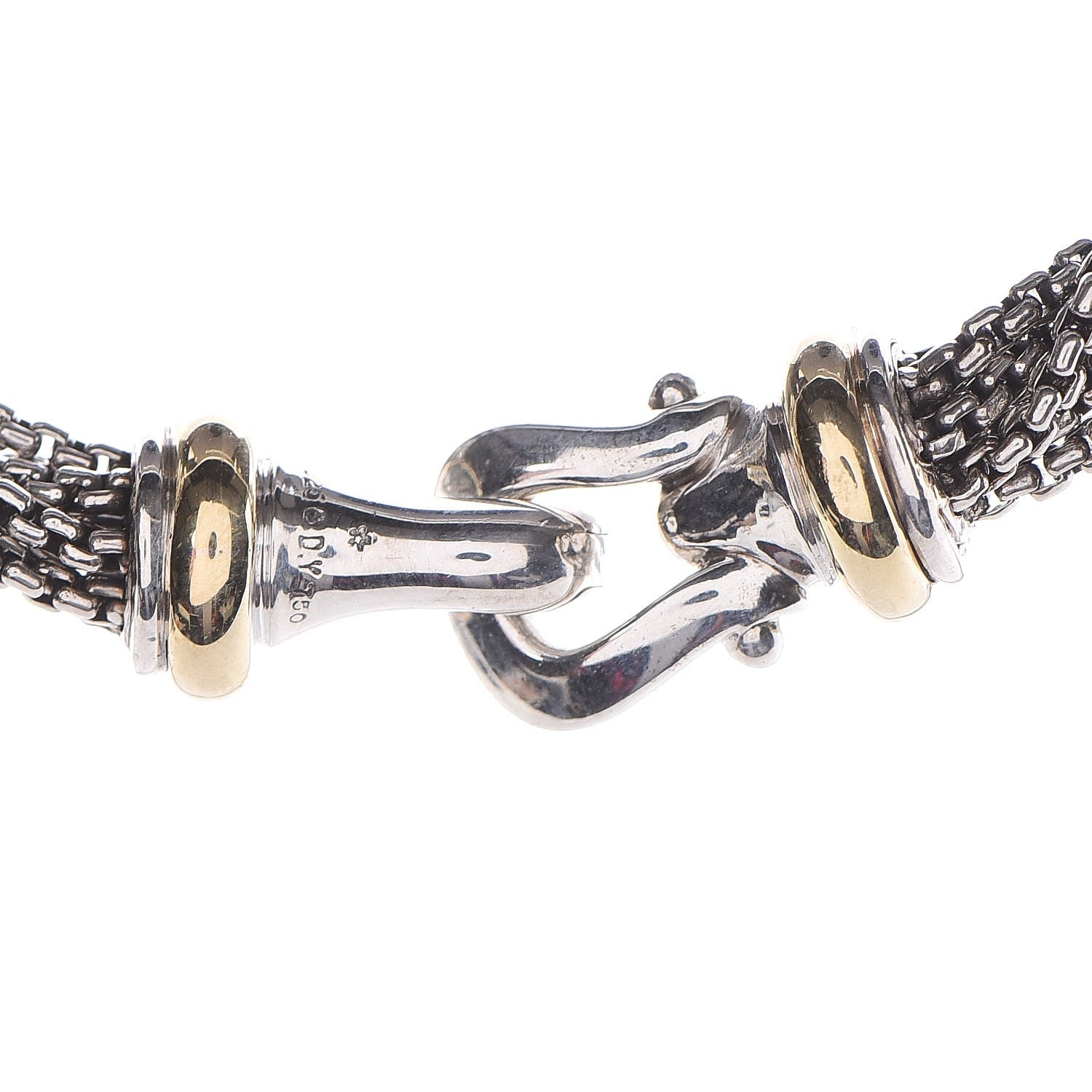 David Yurman Sterling Silver 18K Yellow Gold Pearl Multi Strand Necklace 11 of 11