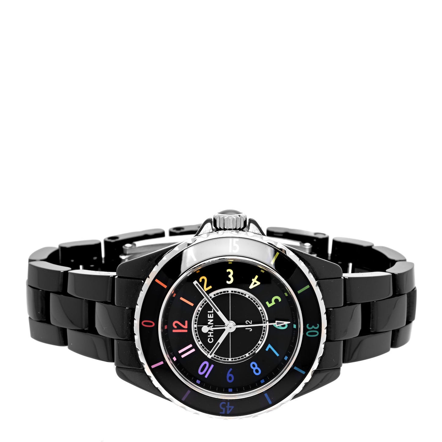 Stainless Steel Ceramic 33mm J12 Electro Quartz Watch Black