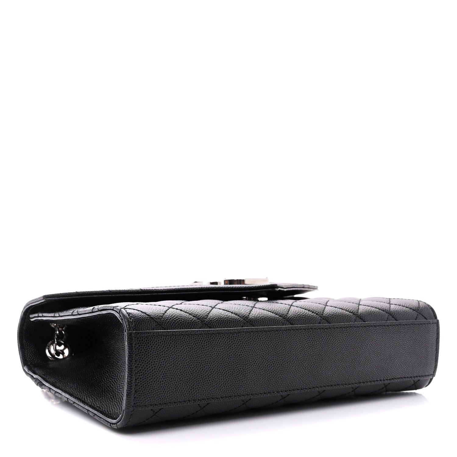 Saint Laurent SAINT LAURENT Grain De Poudre Textured Mixed Matelasse Triquilt Medium Monogram Satchel Black 4 of 14