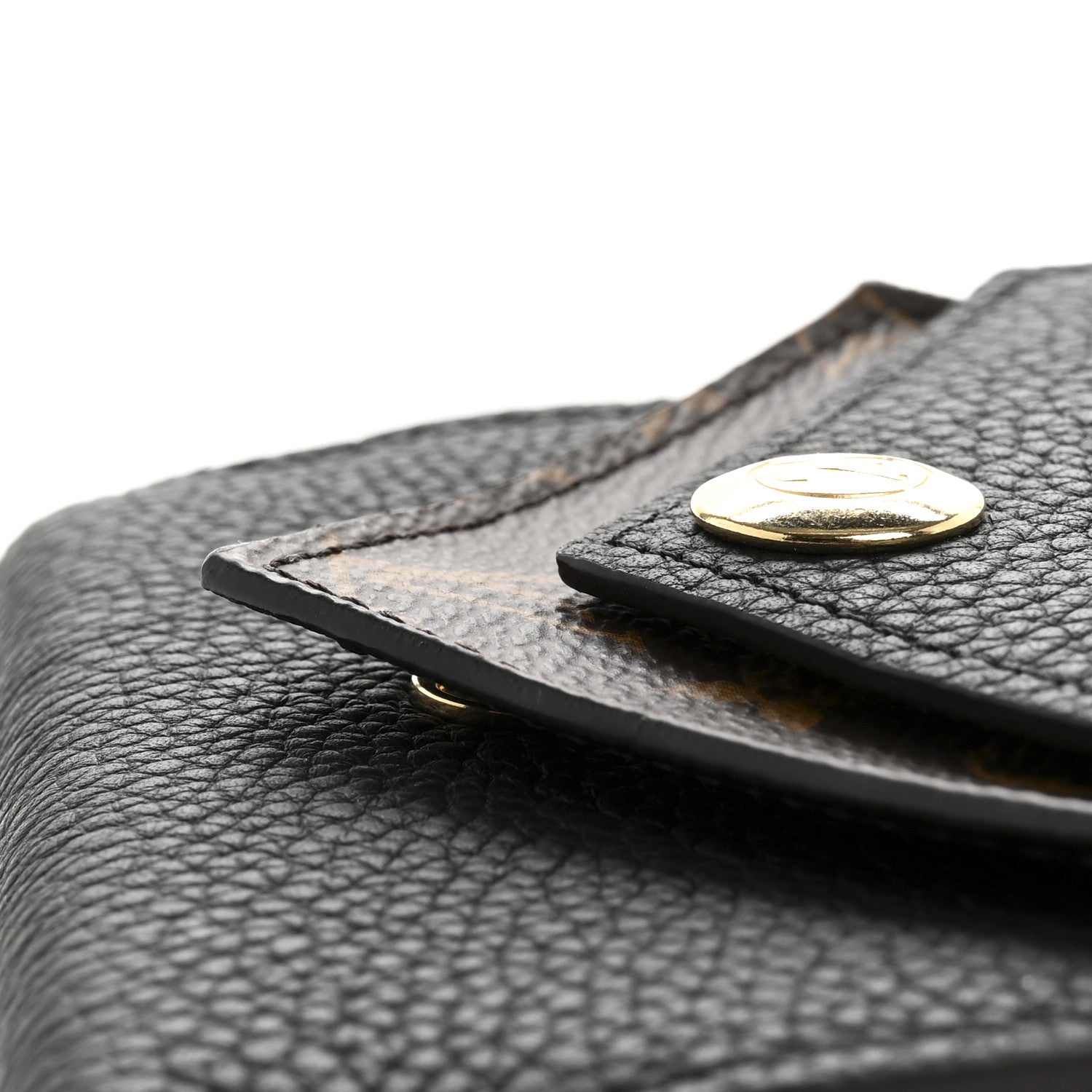 Louis Vuitton Grained Calfskin Monogram Double V Compact Wallet Black 8 of 8