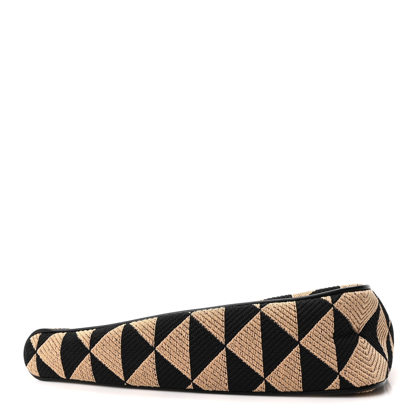 Jacquard Calfskin Triangolo Symbole Embroidered Mini Triangle Double Bag Black Corda