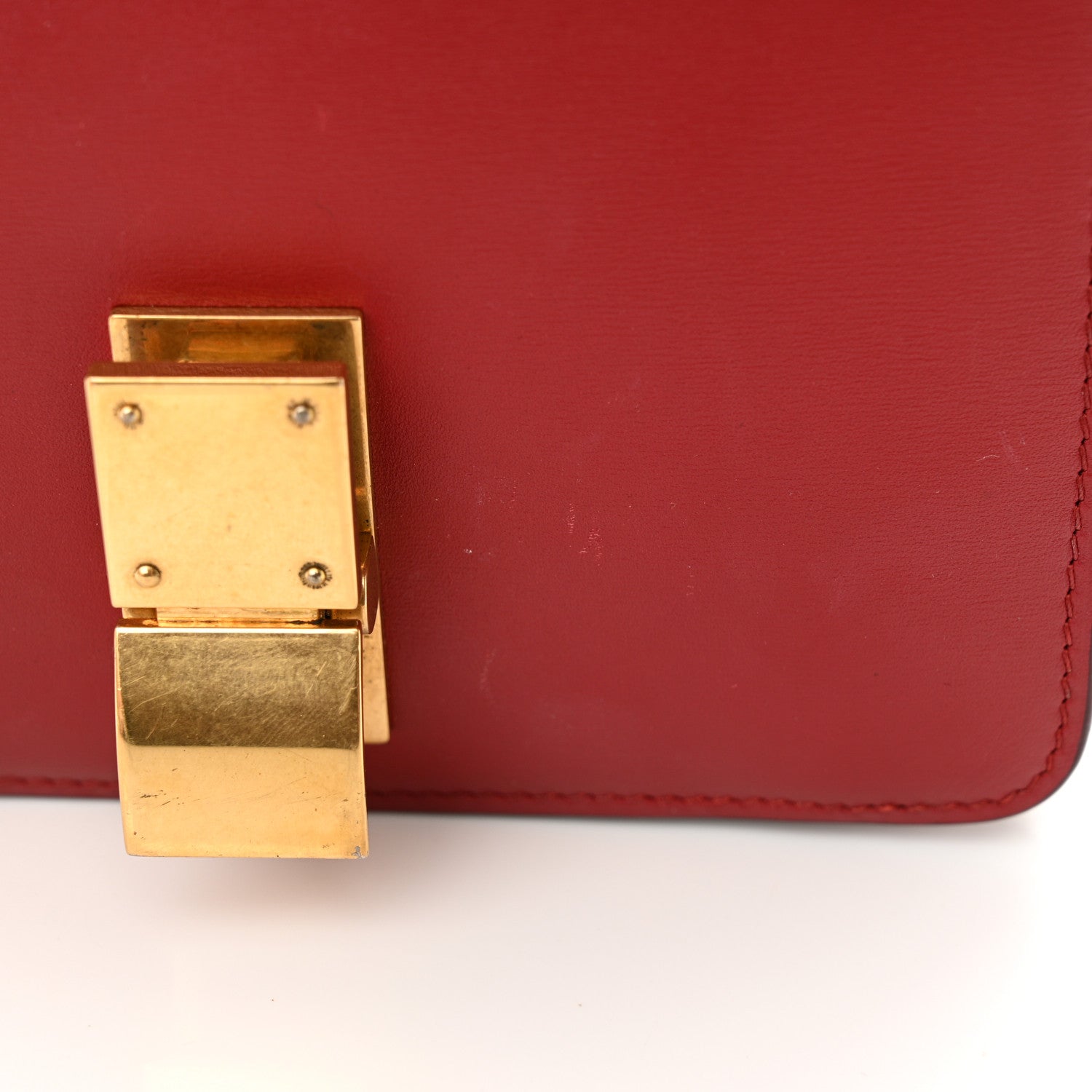 Celine Box Calfskin Small Classic Box Flap Bag Red 14 of 15