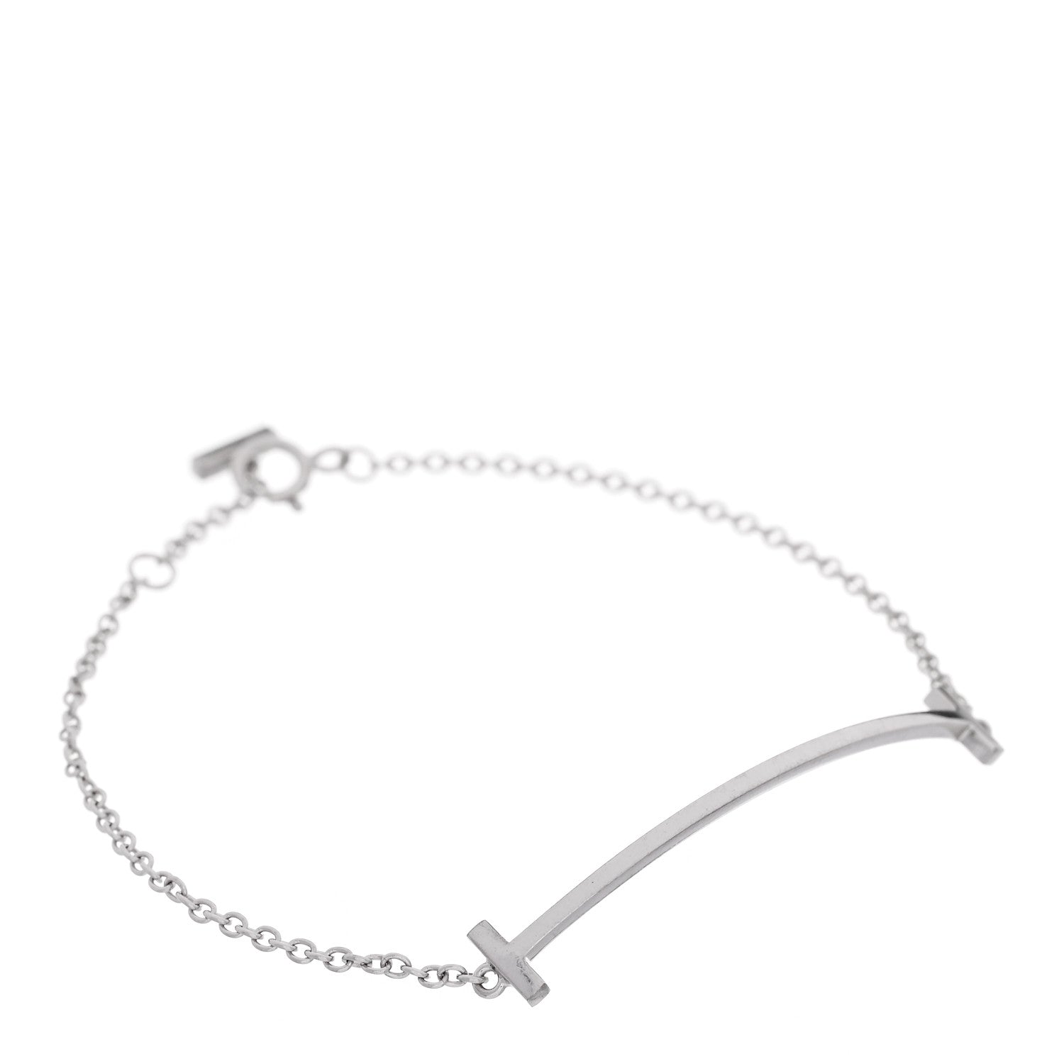 Tiffany 18K White Gold T Smile Bracelet 1 of 5