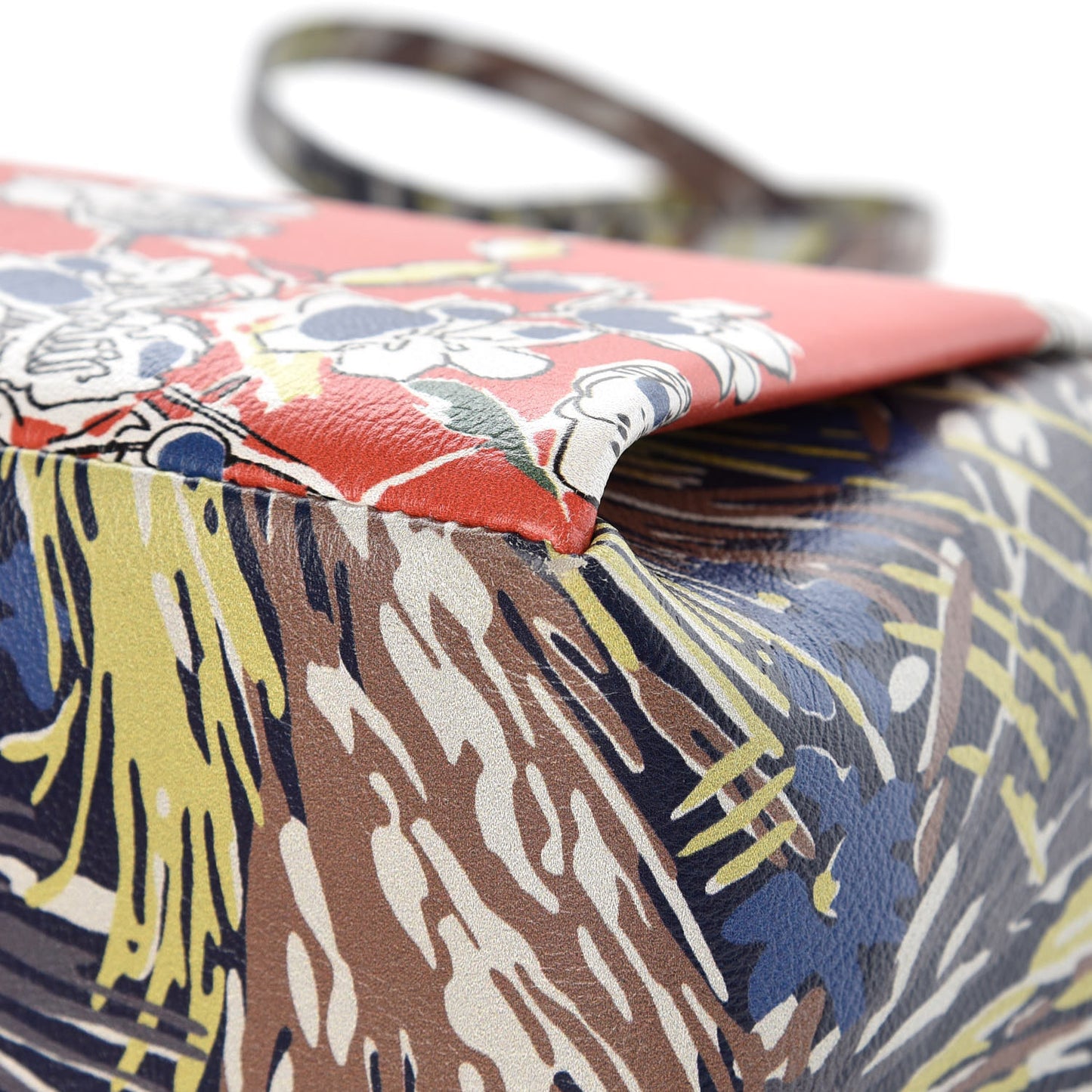 Calfskin Garden Couture Printed Small Mime Top Handle Bag Multicolor