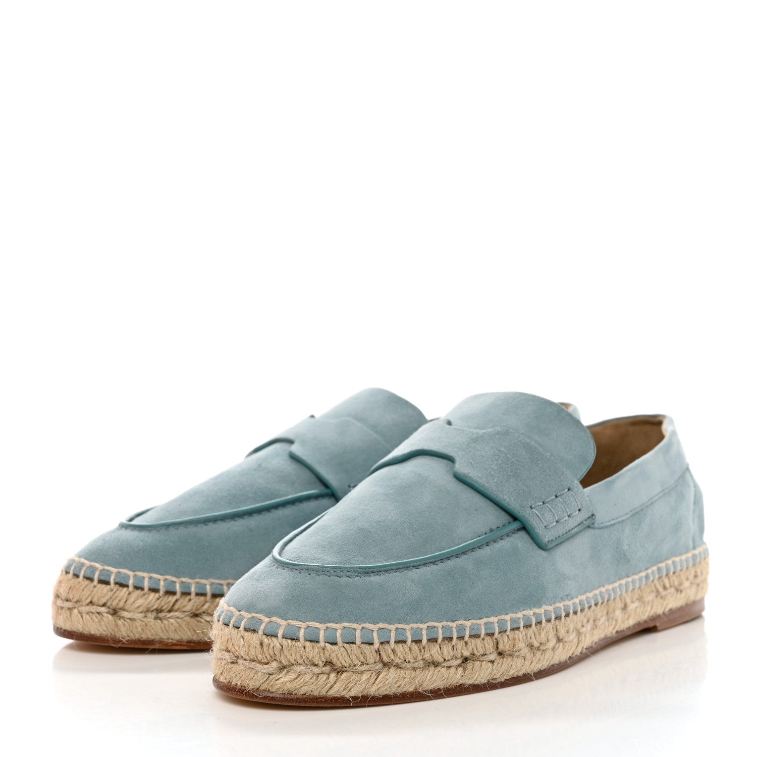 Hermes Suede Calfskin Womens Trip Espadrilles 39 Vert D'Eau 3 of 9