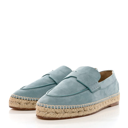 Hermes Suede Calfskin Womens Trip Espadrilles 39 Vert D'Eau 3 of 9