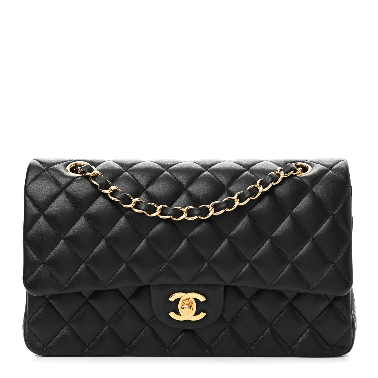 Chanel Lambskin Quilted Medium Double Flap Black 2 of 8