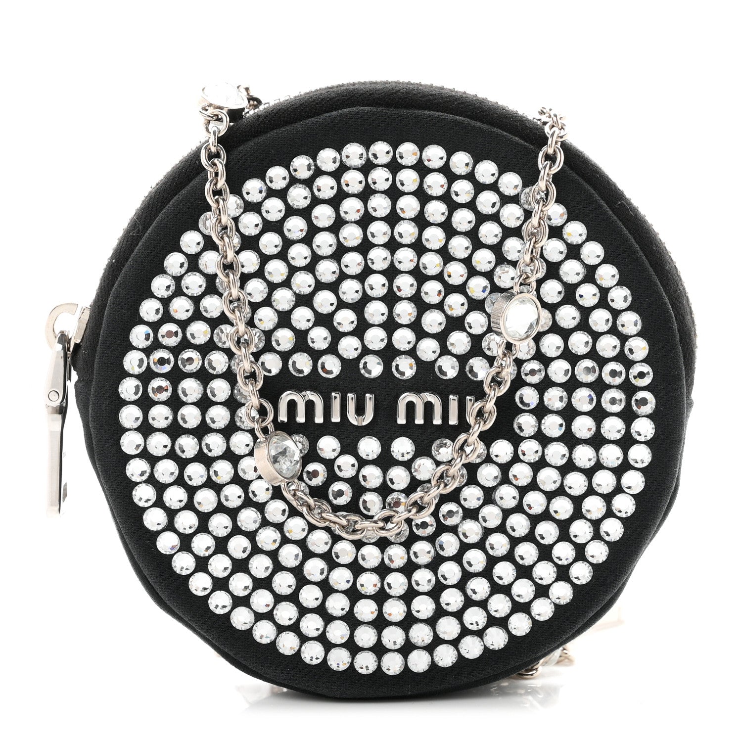 Miu Miu Raso Crystal Starlight Nano Circle Mini Bag Black 1 of 9