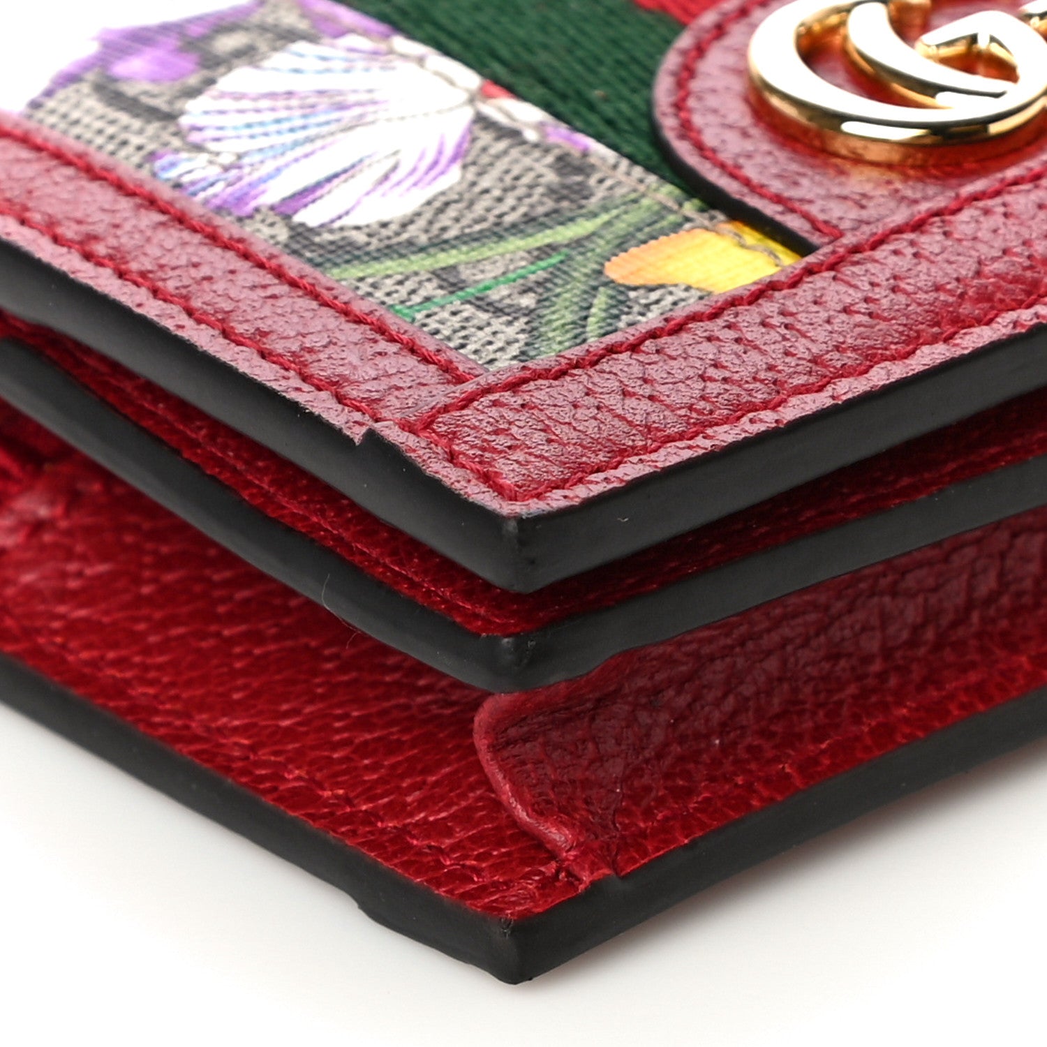 Gucci GG Supreme Monogram Flora Web Ophidia Card Case Red 8 of 9