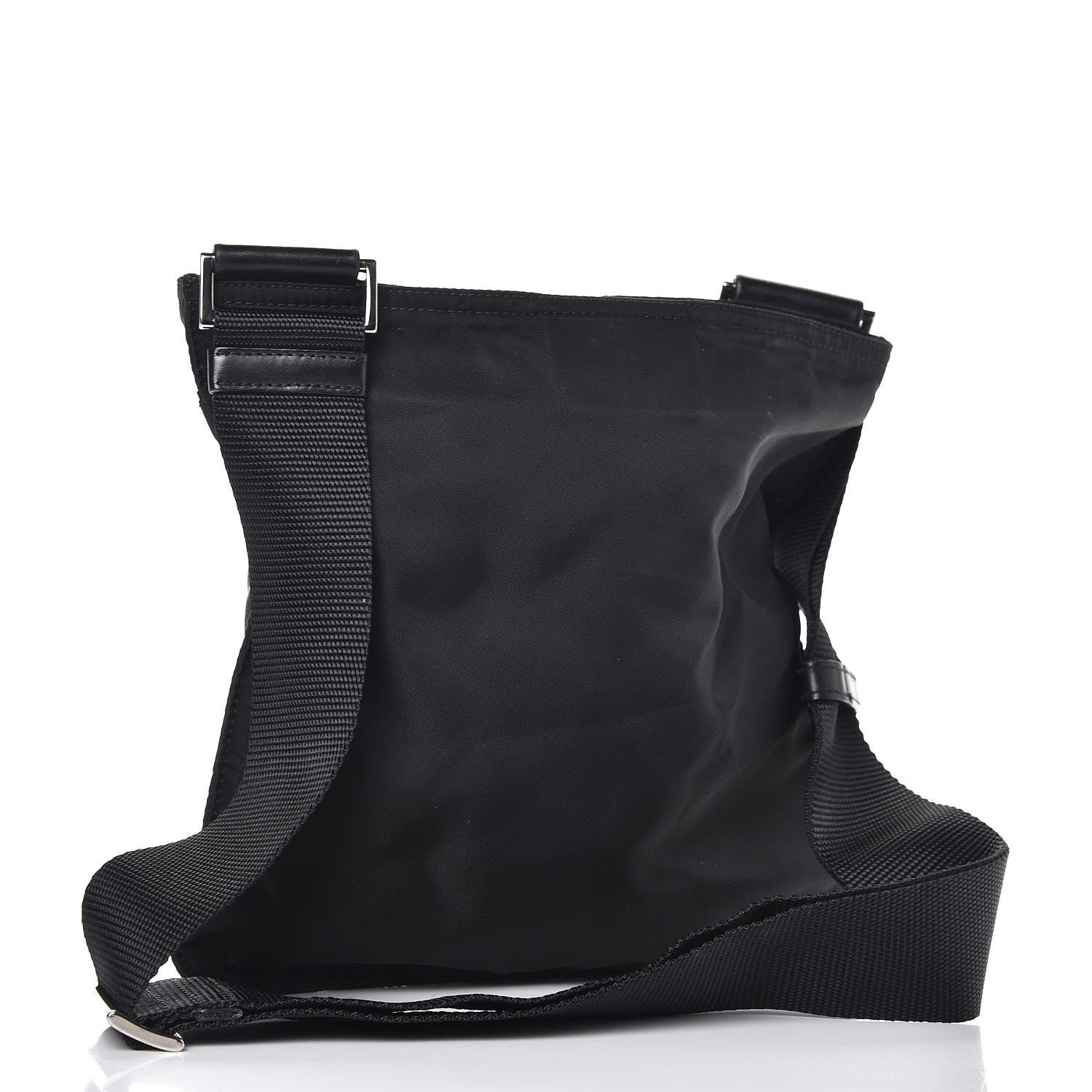 Prada Nylon Flat Messenger Bag Black 3 of 7