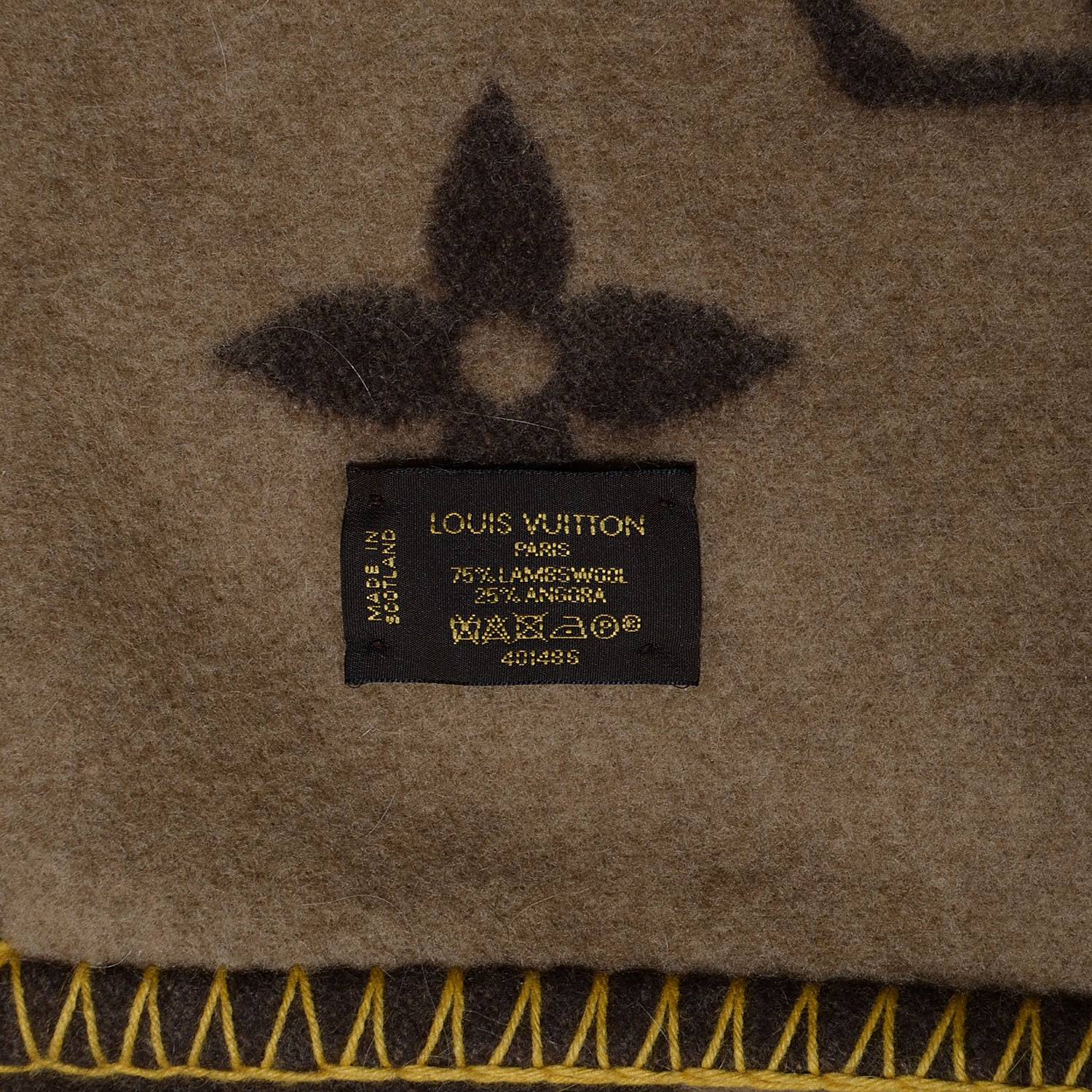 Louis Vuitton Lambswool Angora Monogram Blanket Marron 4 of 5
