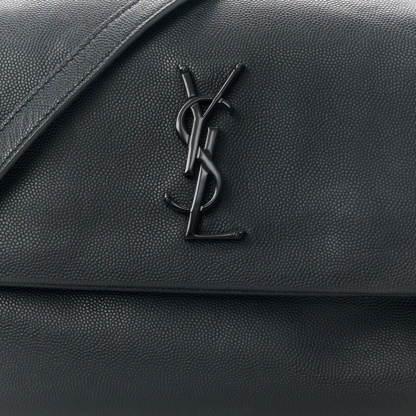 Grain De Poudre Medium West Hollywood Monogram Fold-Over Black