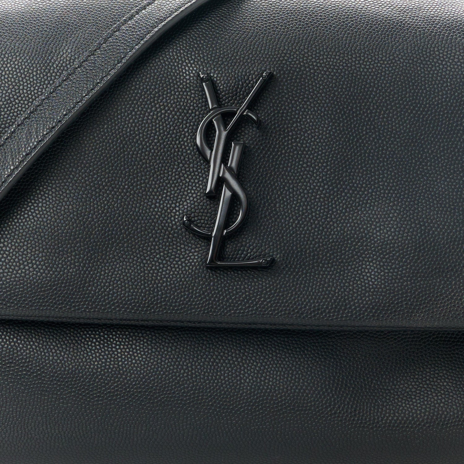 Saint Laurent Grain De Poudre Medium West Hollywood Monogram Fold-Over Black 8 of 11