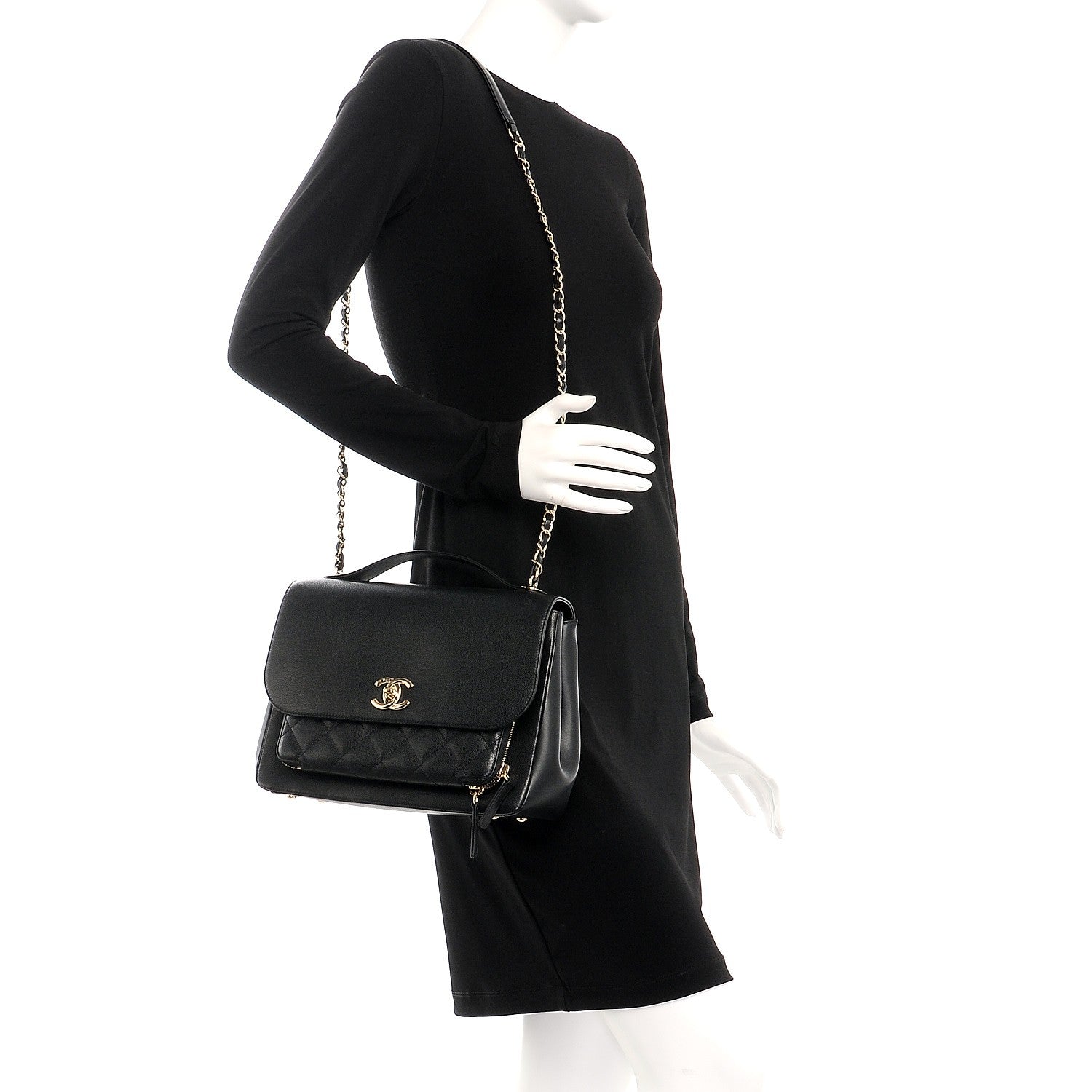 Chanel Caviar Quilted Large Business Affinity Flap Black 2 of 7
