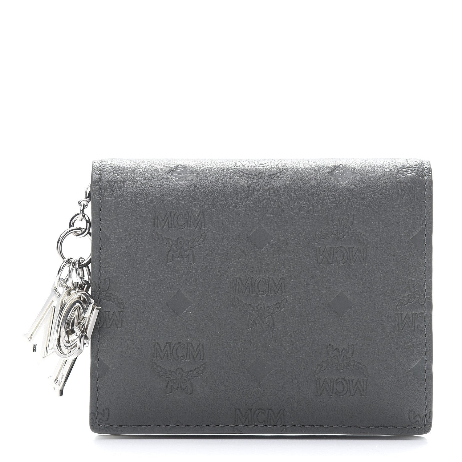 MCM Calfskin Ottomar Monogram Bi-Fold Wallet Charcoal 1 of 7