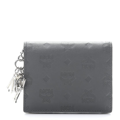 MCM Calfskin Ottomar Monogram Bi-Fold Wallet Charcoal 1 of 7