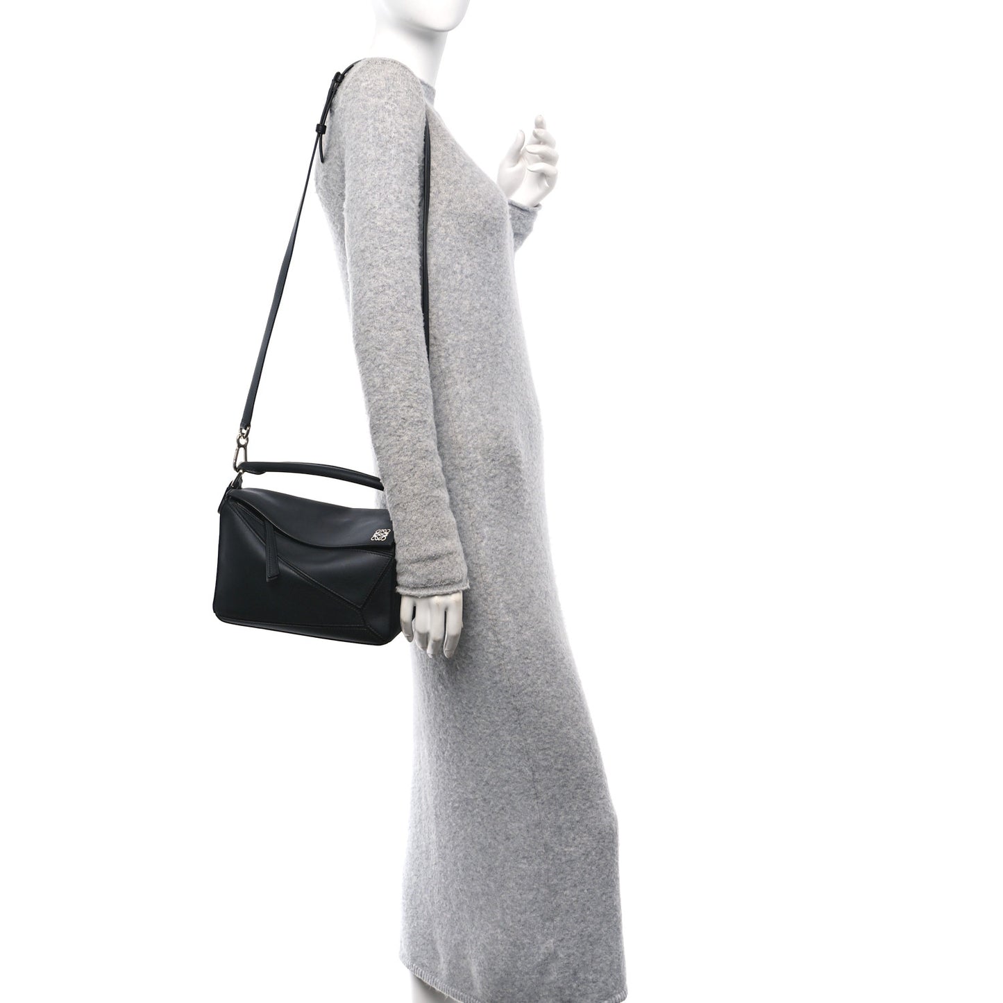 Calfskin Small Puzzle Bag Black