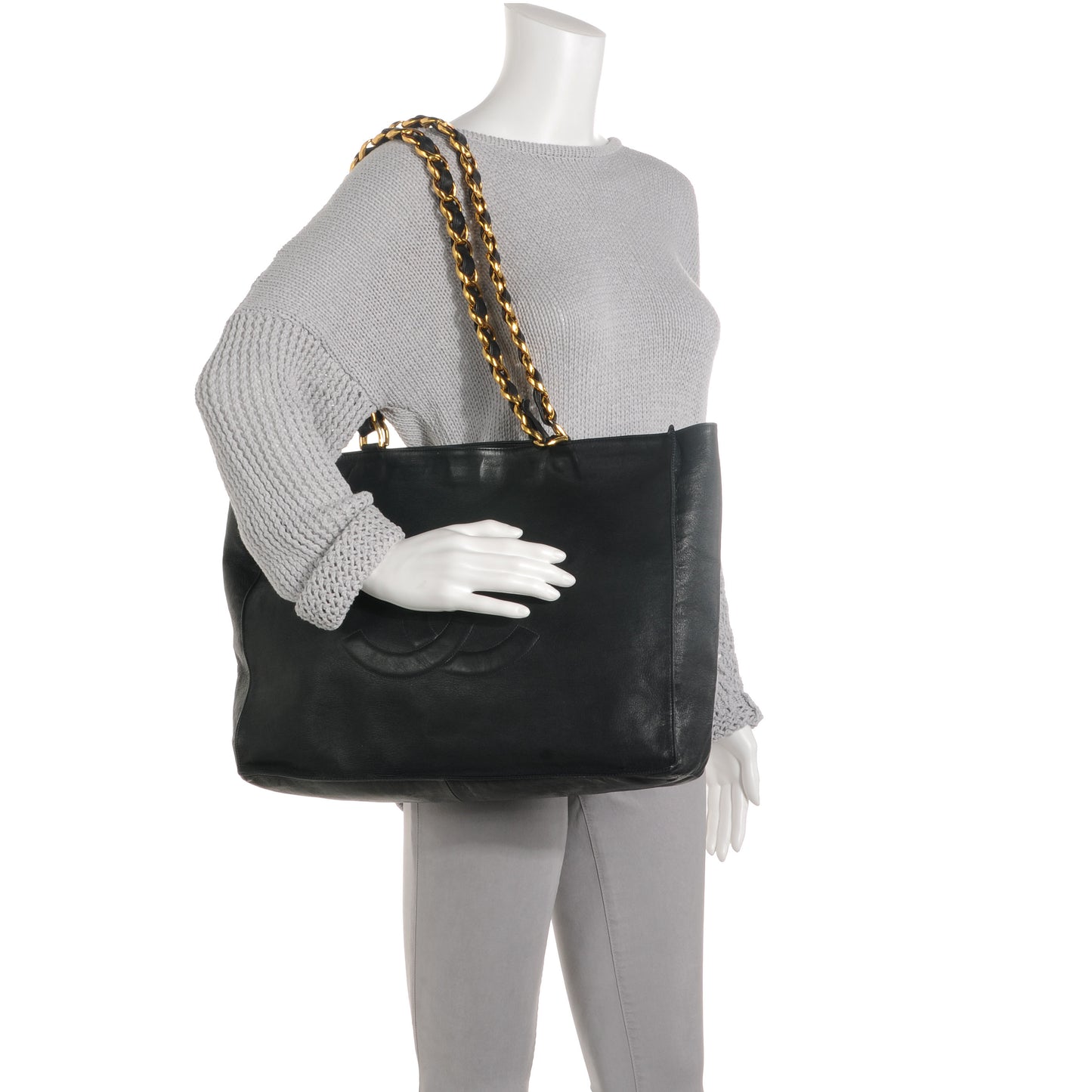 Lambskin Jumbo Shoulder Bag Black