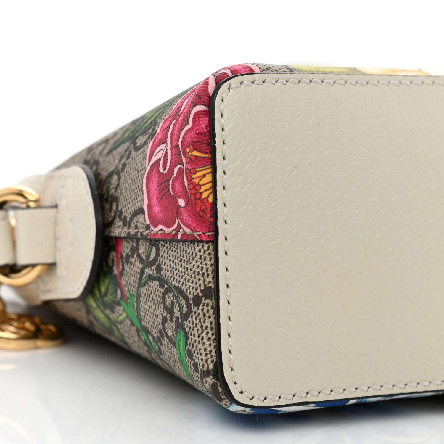 Gucci GG Supreme Monogram Flora Web GG Small Ophidia Dome Shoulder Bag White 9 of 10