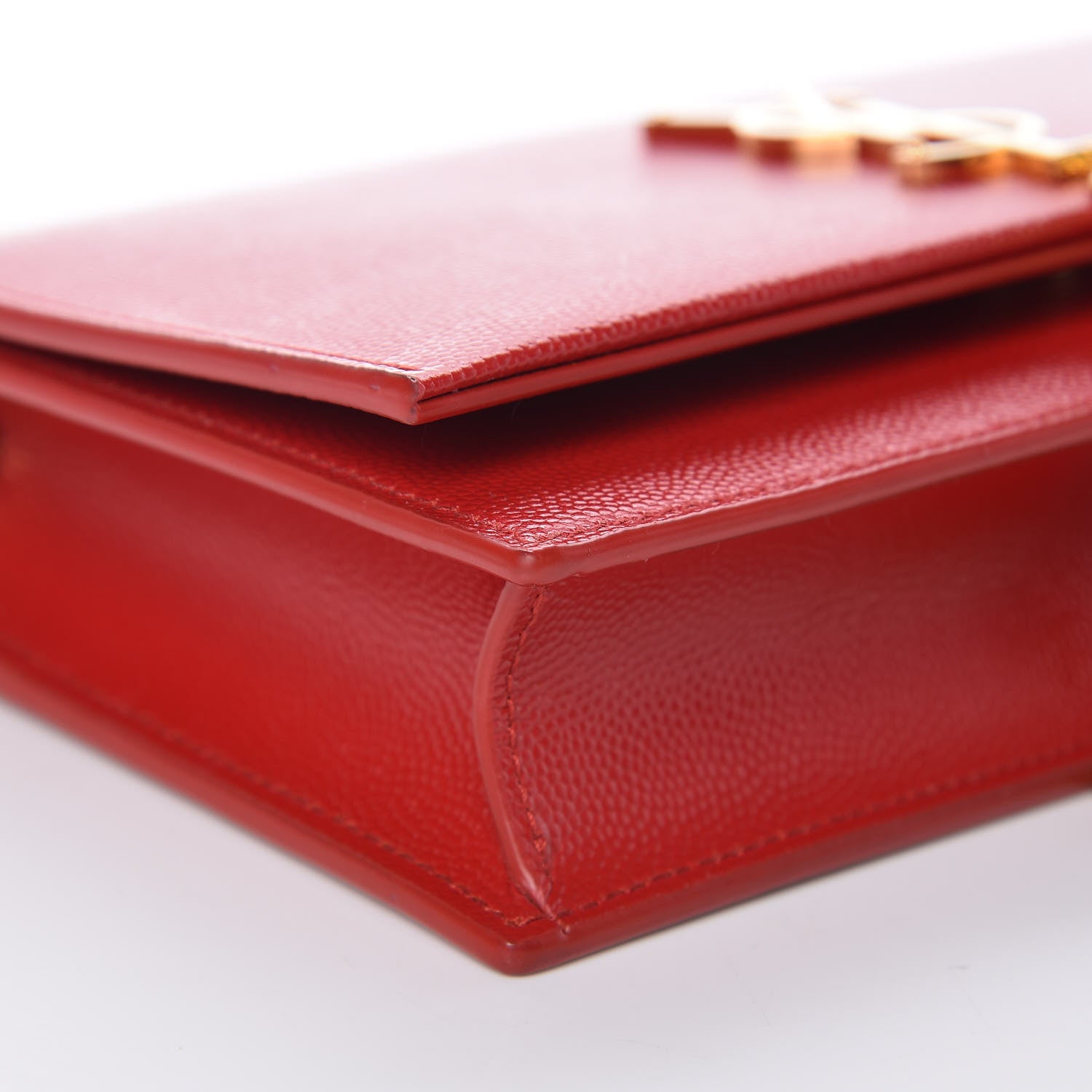 Saint Laurent Grain De Poudre Small Classic Monogram Kate Tassel Satchel Red 7 of 11