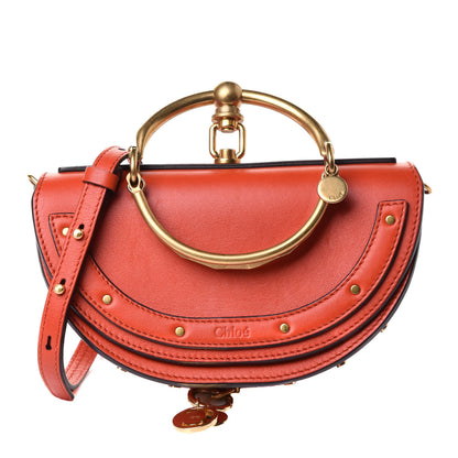 Chloe Calfskin Small Nile Bracelet Minaudiere Bag Sepia Red 1 of 12