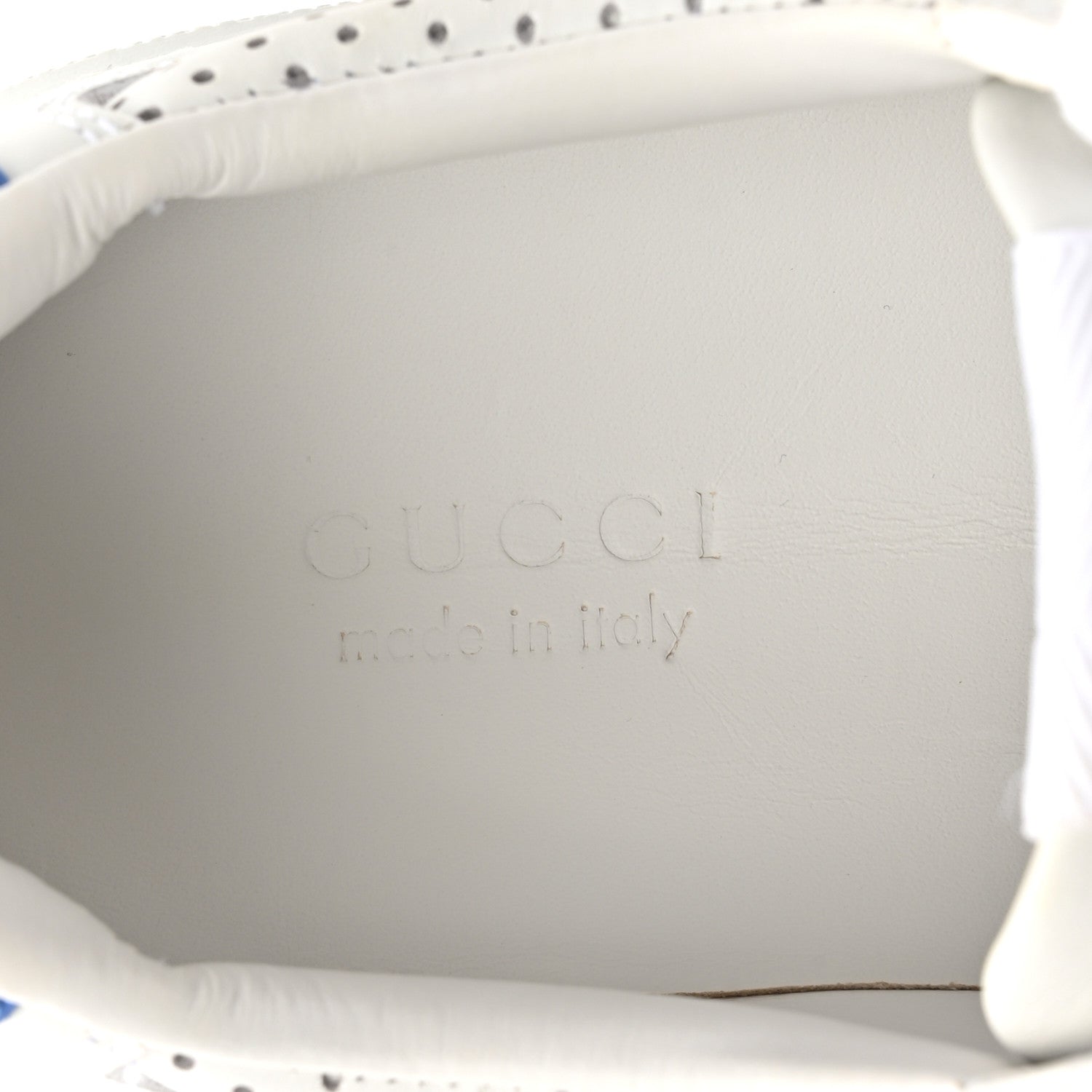 Gucci Calfskin Web Perforated Womens Platform 55mm Sneakers 37.5 White Bright Splash 8 of 10